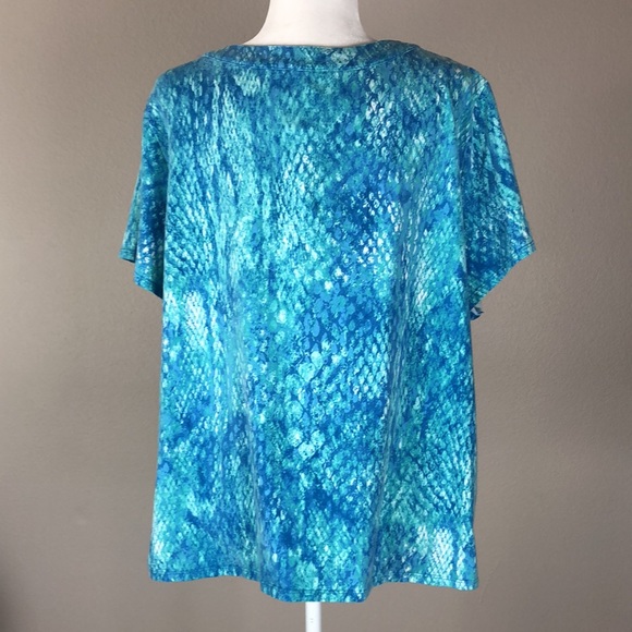 Ruby Road Blue V-Neck Short-sleeve T-Shirt - Picture 4 of 7